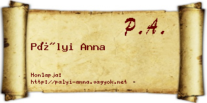 Pályi Anna névjegykártya