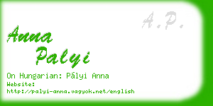 anna palyi business card
